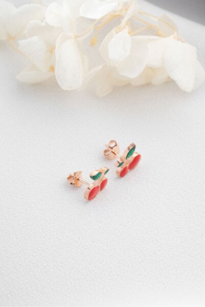 MIDDLEMIST 925 Ayar Gümüş Minik Kiraz Çivili Küpe