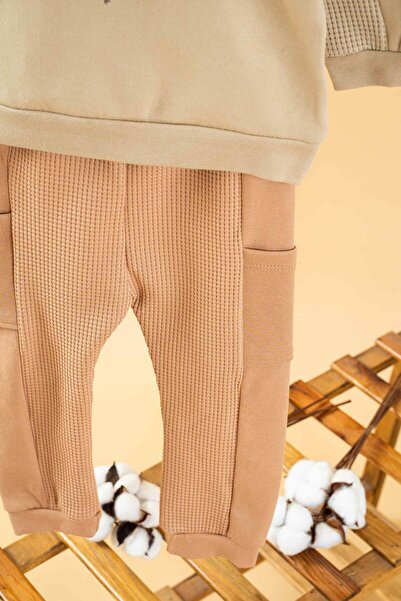 bombe Baby Kids hnědá bavlněná 2dílná sada First I'm Trend Fashion Set top a Bottom