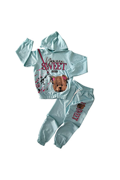 By Cwhr Set de trening sezonier pentru fete Sweet Teddy Bear - 100% bumbac, 2...