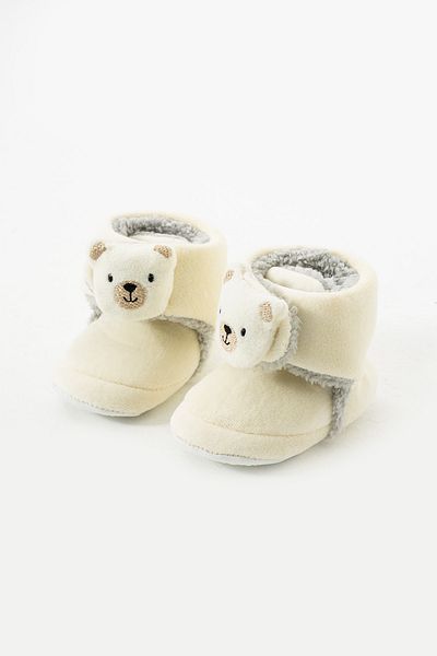 yummy kids Baby Velvet Velcro Comfortable Anti-Slip Sole Brown Booties