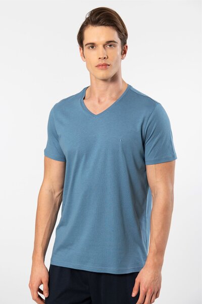 Cacharel Чоловічий 2192/Індиго Короткий рукав Модальний піжамний комплект