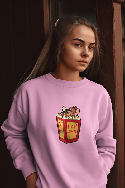 SUNFREE POPCORN JERRY ПРИНТОВАНИЙ ОВЕРСАЙЗ БАВОВНЯНИЙ СВІТШОТ З ШАРДОНОМ