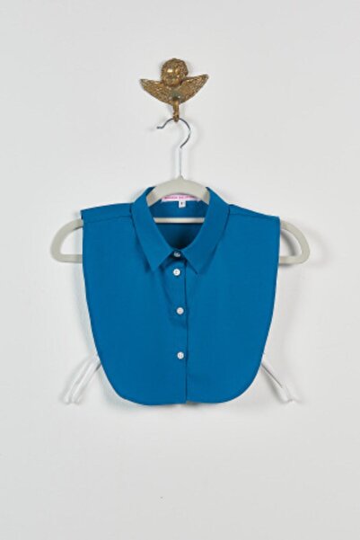 Hope Blooms Kadın Mavi Yanları Lastikli Model Gömlek Yakası