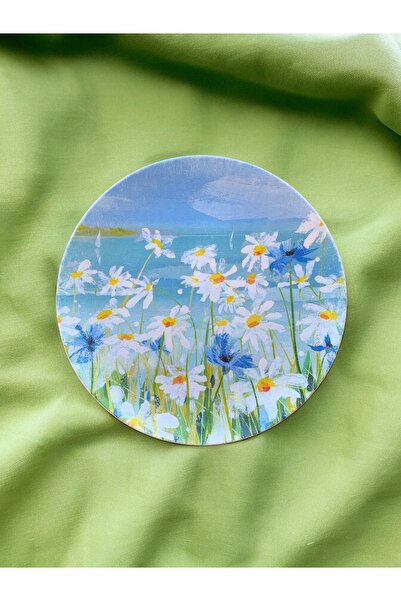 unique florya Διακοσμητικό πιάτο τοίχου 26 εκ. με πολύχρωμα λουλούδια - Χειρο...