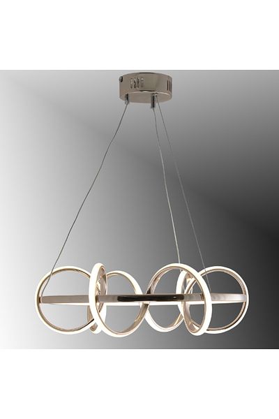 TT AYDINLATMA Tt314-Fsr French Yellow Finish Led Chandelier - Large Coiled Model, Yellow Light Lighting