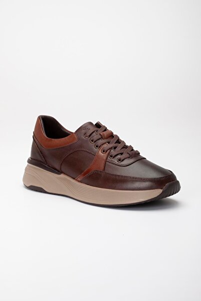 Dilimler Ayakkabı Ανδρικά παπούτσια casual από γνήσιο δέρμα ορθοπεδικά - Καφέ χοντρή σόλα