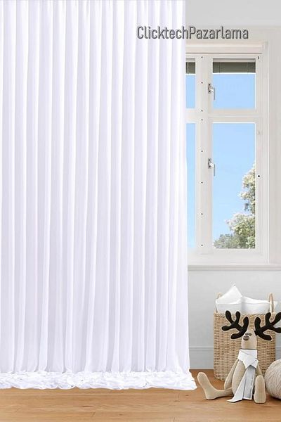 Madame Dower 4-Tier Insulated White Sunshade Curtain - Anti-Dust, Warm, Cold and Sound Insulation - Does Not Want Ironing