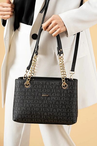 Miami Polo Club Women's Lacos Leather Lock Detailed Shoulder & Hand Bag