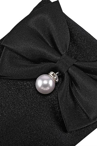 Hobigram Black Pearl Bow Model Satin Bridal Gloves Party Gloves Costume Gloves – Party Gloves – Pa