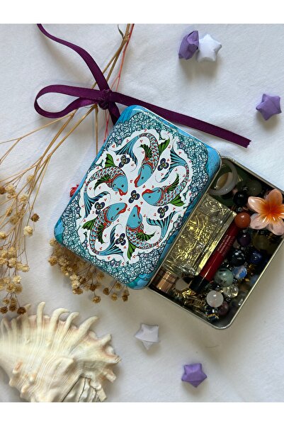 J&M jaco&Me Balık Desenli hediyelik metal kutu#sabun kutusu#anahtarlık kutusu...