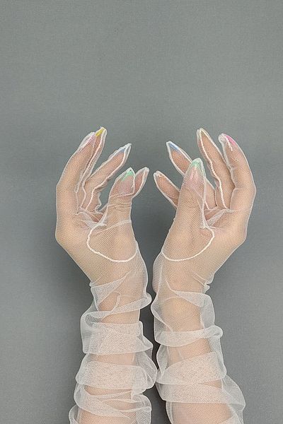 Hobigram White Long Bridal Gloves Party Gloves Costume Accessory – Party Gloves, Stylish Design – Party Eld