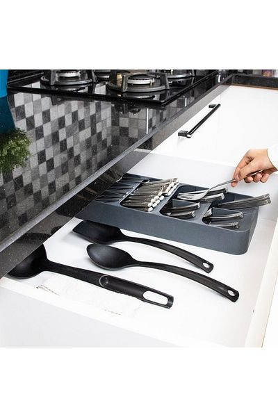 MAWT Νέας γενιάς Μαχαιροπήρουνα Anthracite Συρτάρι Organizer Fork Knife Spoon Organizer 9 θέσεων