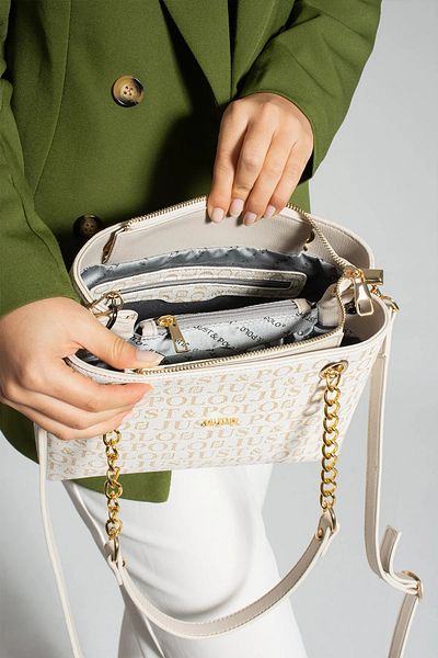 Miami Polo Club Women's Lacos Leather Lock Detailed Shoulder & Hand Bag