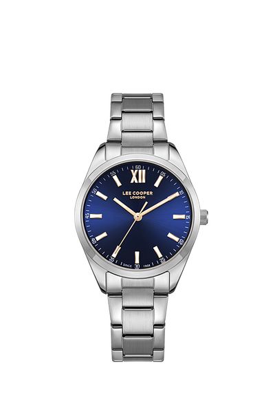 Lee Cooper Lee Cooper Women's PC21S2M Movement Watch, Analog Display and Metal Strap - LC08014.390, Blue