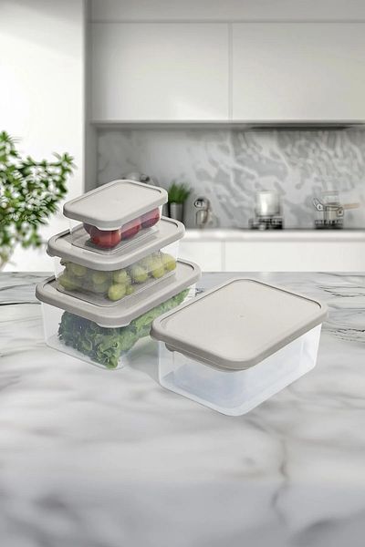 SAVLAR Set of 3 Breakfast - Microwave and Freezer Compatible Storage Containers 1X375Ml 1X900Ml 1X1700Ml