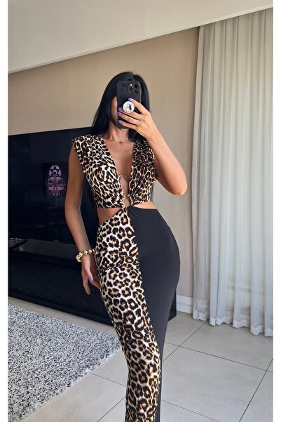 GamzeButik Leopar Elbise