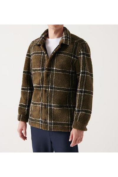 Pierre Cardin Ανδρικό μαύρο δερμάτινο παλτό Theo Fur Collar, Faux Leather