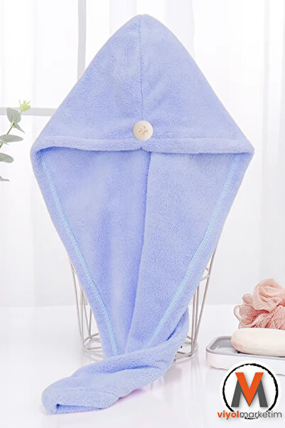 viyolmarketim Кольоровий мікрофібровий рушник для волосся - швидковисихаючий, для пляжу та басейну після купання в морі