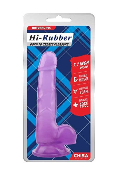 Genel Markalar Hi-rubber Şeffaf Jel Dildo - 17.5cm Mor