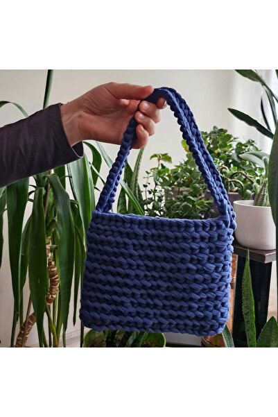 UCR Kompozit İplik Çanta, Veronika Çantası, Tığ İşi Omuz Çantası, Örgü File Ç...