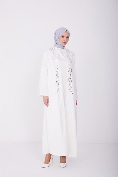 Armine Λεπτομερές φόρεμα από λευκή πέτρα - 23y9601
