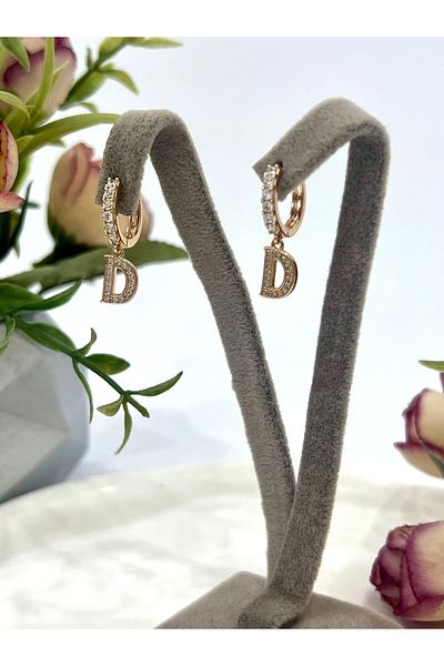 XUPING JEWELRY Luxury Zircon Stone Steel Earrings with Letter D Figure