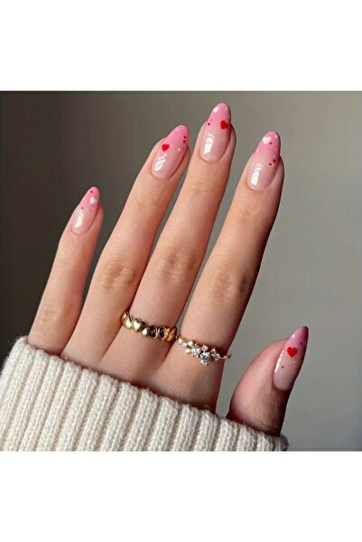 Accessories Vanilla Avenue Pembe Kalp Desenli Ombre Kendinden Yapışkanlı Takm...