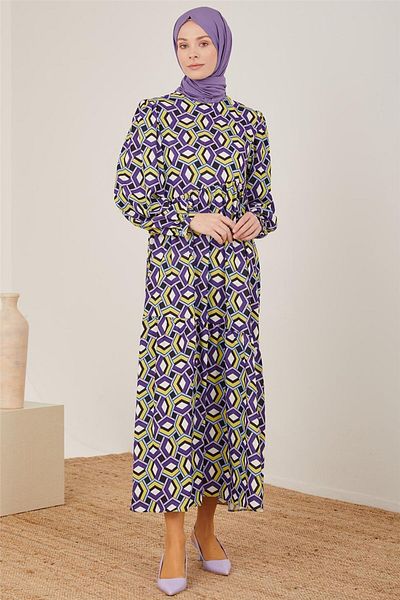 Armine Asymmetrical Layered Printed Dress 23y9620 Ecru