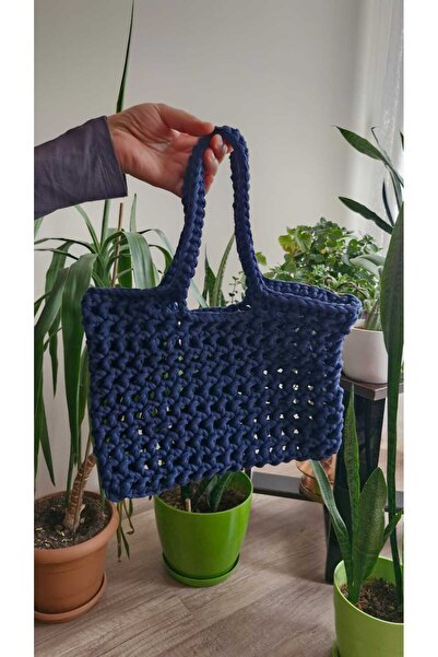 UCR Kompozit İplik Çanta, Veronika Çantası, Tığ İşi Omuz Çantası, Örgü File Ç...