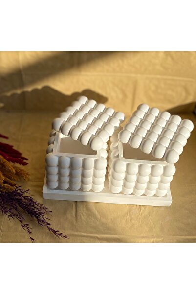 Hommark İkili bubble kapaklı kutu sürdürülebilir standlı mum seti,üç parça mu...