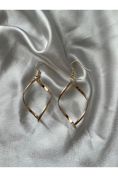 FASHİON JEWELRY Gold twisted earrings