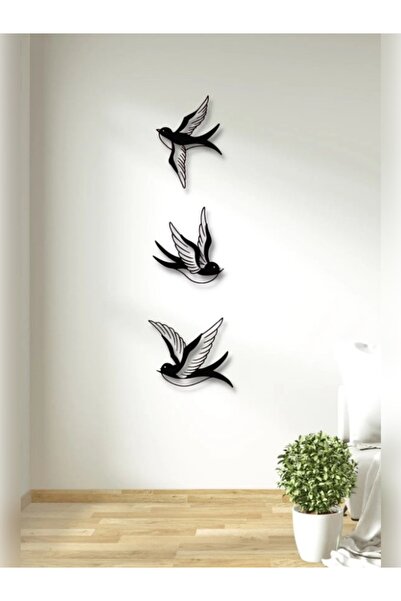 3-Piece Flying Bird Wooden Wall Decor