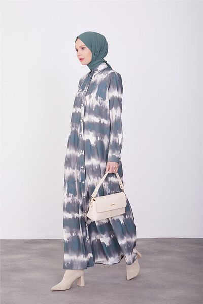 Armine Rochie verde - Detaliu cu nasturi și șnur, Model 23k9720