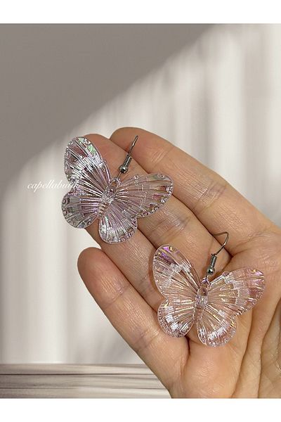 Capella Butterfly Fairycore Coquette Janjan Hologram Earrings
