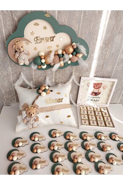 ARMAGAN BEBEK NİKAH ŞEKERİ Bebek Kapı Süsü ,Takı Yastığı,20 magnet,cikolata