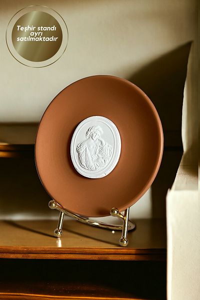 HOME DEKORİSTA Decorative Plate, Decorative Object, Brick Color Plate, Brick Color Decorative Object, Home Decorista