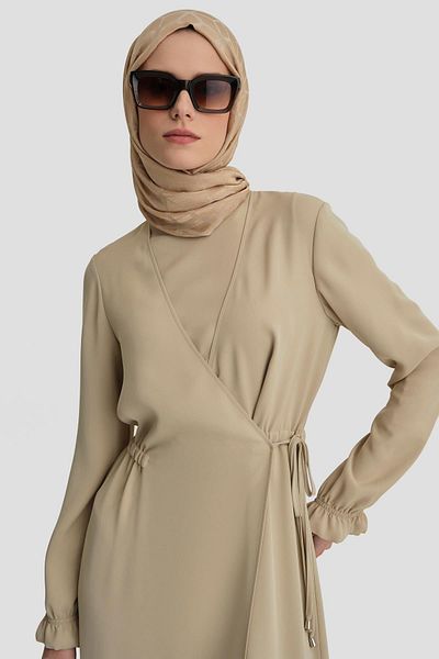 Armine Μπεζ Φόρεμα Wrap - Ort9230