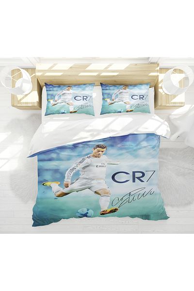 Erays Home Set cuvertură de pilota dublă cu imprimare digitală 3d Cristiano Ronaldo