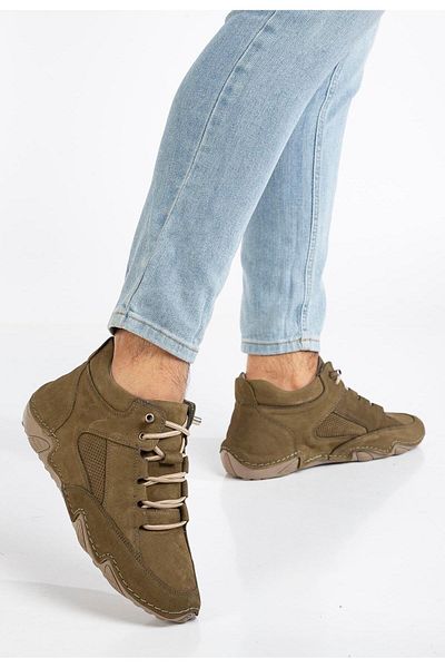 Dilimler Ayakkabı Ανδρικές μπότες - Γνήσιο δέρμα Nubuck, Ελαστικό κορδόνι, Σόλα Saddle