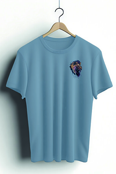 Zestia Tricou unisex, Animale, Imprimeu cu design Leu, Croială normală, Trico...