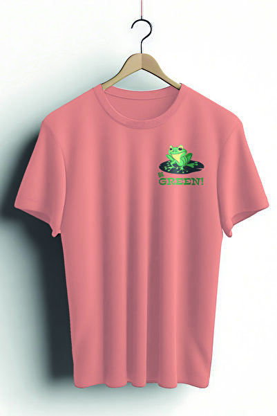 Zestia Tricou unisex, cu imprimeu Be Green Design, croială normală, 100% bumb...