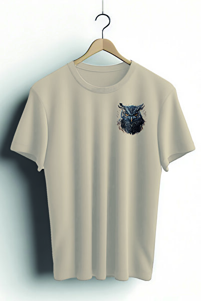 Zestia Tricou unisex, Animale, Imprimeu cu bufniță, Regular, Tricou crem Nr.:...