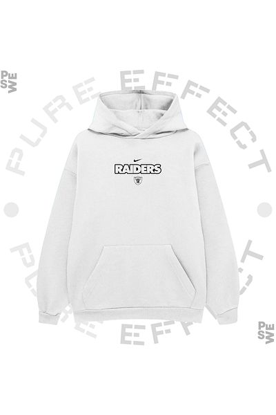 PURE EFFECT RAIDERS V2 PRINTED OVERSIZE UNISEX 100% COTTON BREATHABLE SWEATSHIRT HOODIE