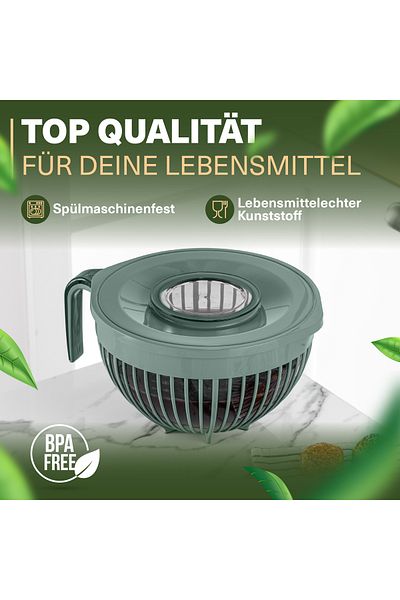 Viwares Linea Mixer mit Deckel – Grün – (3 Liter) Stilvoller und vielseitiger Küchenhelfer