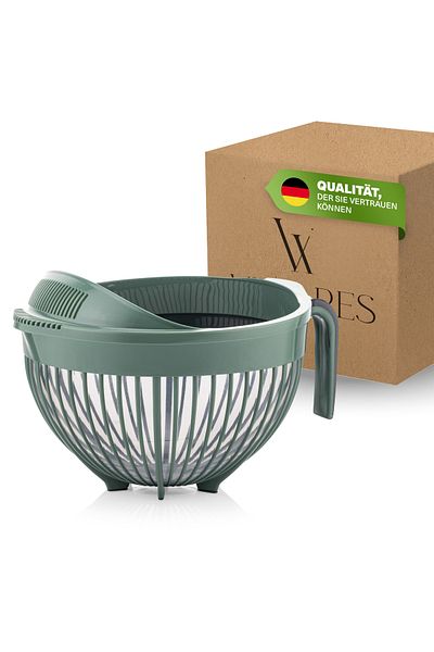 Viwares Linea Messieb – Praktisches Sieb mit Griff in Grün (3 Liter)