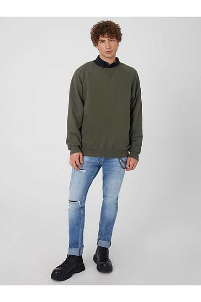 Ltb Pale Effect Crew Neck Green Sweatshirt