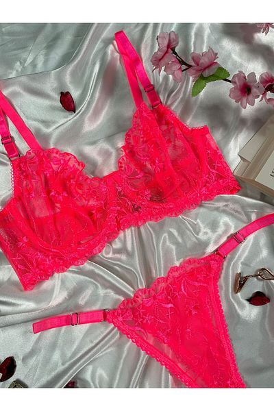 COLOR DE PIEL SUtien Elegant ROZ NEON FĂRĂ CAPACĂ FEMEI