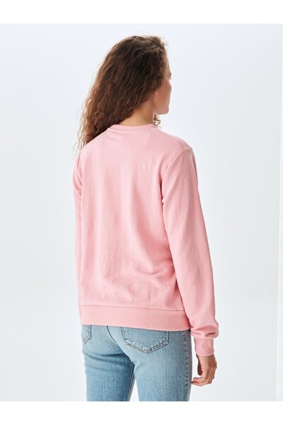 Ltb Logolu Yuvarlak Yaka Pembe Sweatshırt