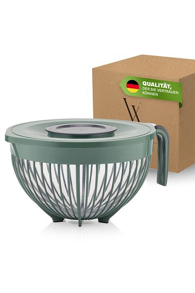 Viwares Linea Mixer mit Deckel – Grün – (3 Liter) Stilvoller und vielseitiger Küchenhelfer