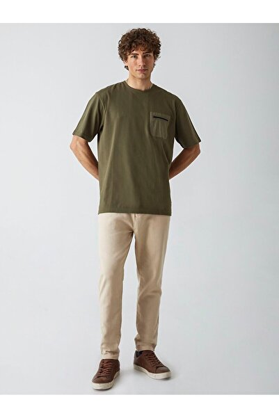 Ltb تي شيرت أخضر مع جيب التصحيح